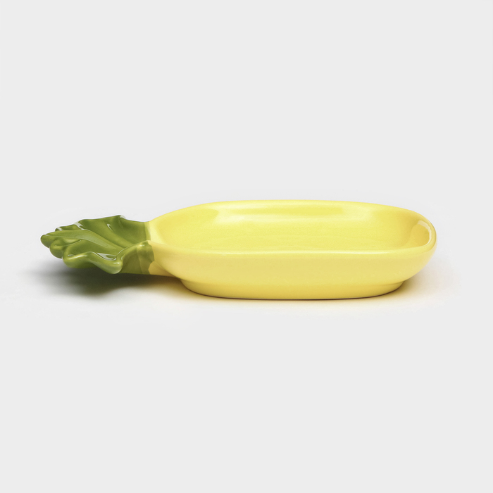Тарелка керамическая "Ананас", плоская, желтая, 22 см, 1 сорт, Иран - фото 1907980020