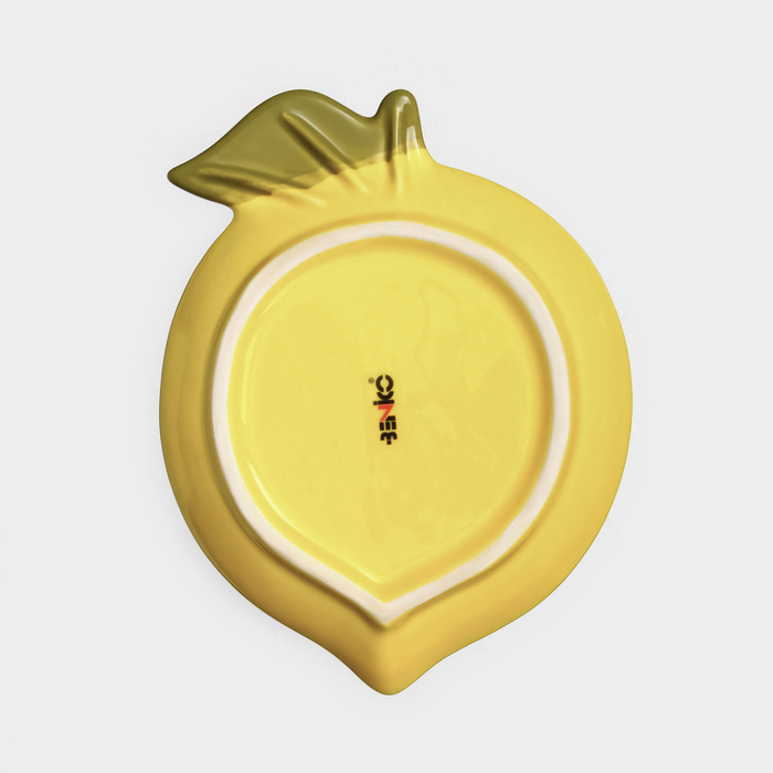 Тарелка керамическая "Лимон", плоская, желтая, 19 см, 1 сорт, Иран - фото 1919837945