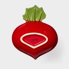 Тарелка керамическая "Редис", глубокая, красная, 16 см, 1 сорт, Иран - Фото 4