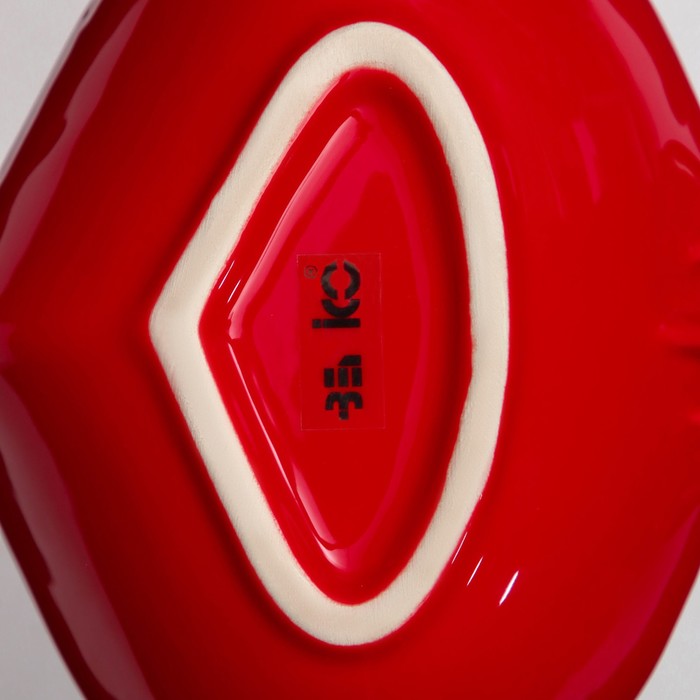 Тарелка керамическая "Редис", глубокая, красная, 17 см, Иран