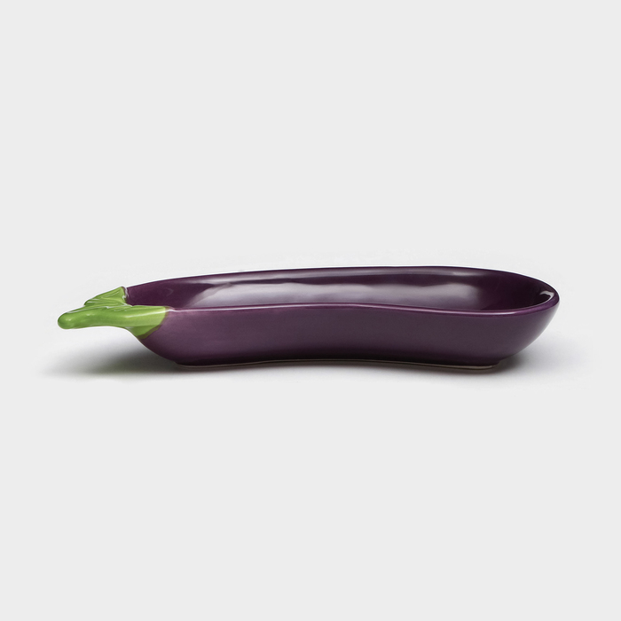 Тарелка керамическая "Баклажан", глубокая, фиолетовая, 25,5 см, 1 сорт, Иран - фото 1907980035