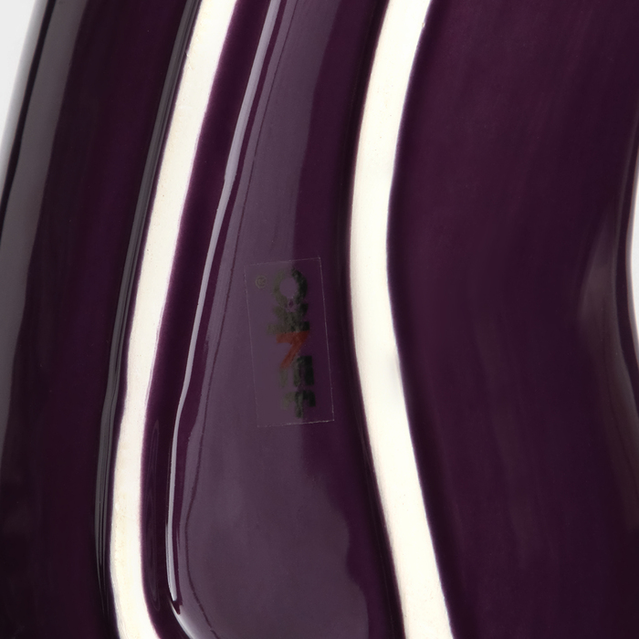 Тарелка керамическая "Баклажан", глубокая, фиолетовая, 25,5 см, 1 сорт, Иран - фото 1907980037