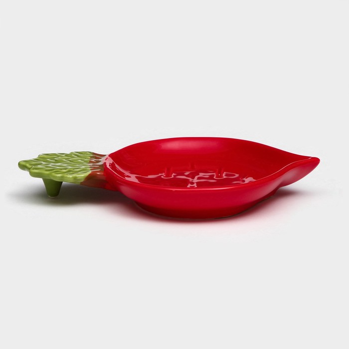 Тарелка керамическая "Редиска", плоская, красная, 20 см, 1 сорт, Иран - фото 1909444763