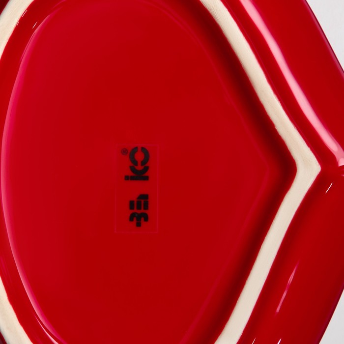 Тарелка керамическая "Редиска", плоская, красная, 20 см, 1 сорт, Иран - фото 1909444765