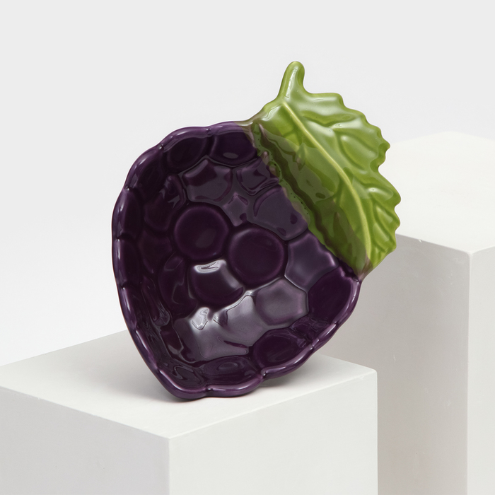 Тарелка керамическая &quot;Ежевика&quot;, глубокая, фиолетовая, 17 см, 1 сорт, Иран