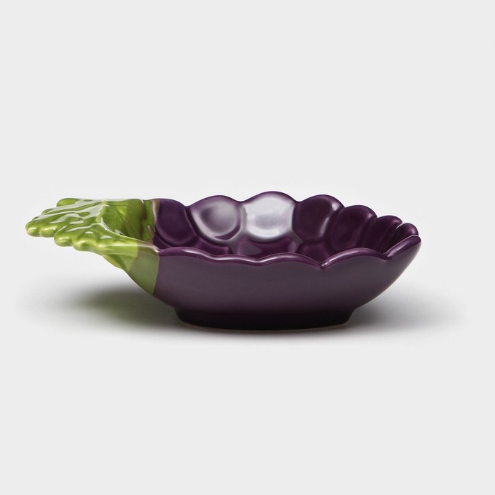 Тарелка керамическая "Ежевика", глубокая, фиолетовая, 18 см, Иран