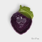 Тарелка керамическая "Ежевика", глубокая, фиолетовая, 17 см, 1 сорт, Иран - Фото 2