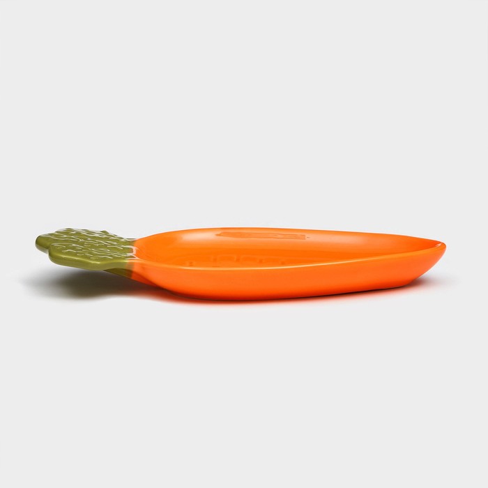 Тарелка керамическая "Морковь", плоская, оранжевая, 25 см, Иран