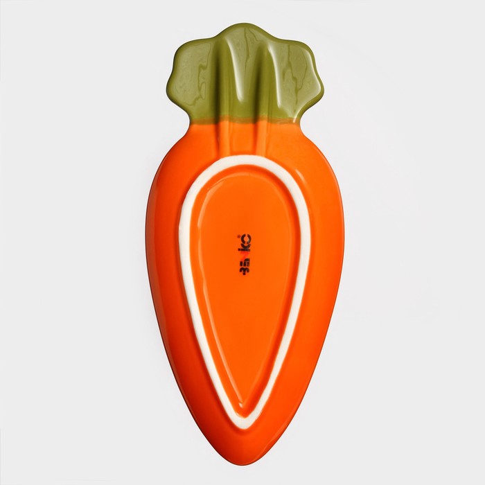 Тарелка керамическая "Морковь", плоская, оранжевая, 25 см, Иран