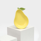 Тарелка керамическая "Груша", глубокая, желтая, 20,5 см, 1 сорт, Иран - фото 3256322