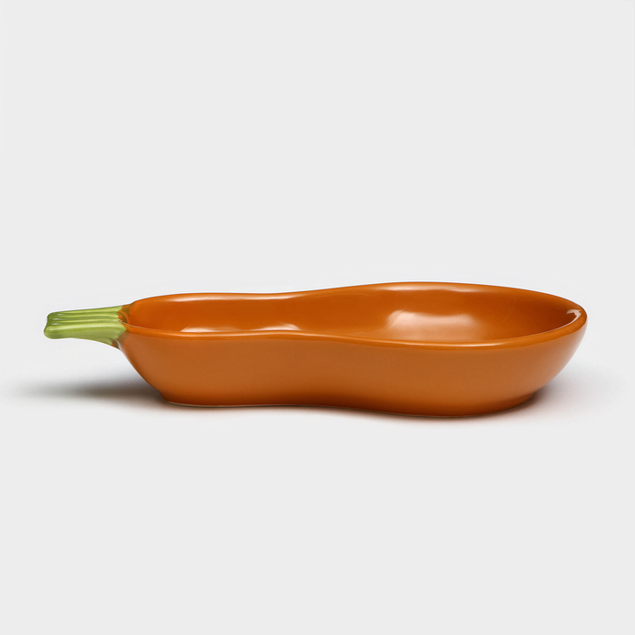 Тарелка керамическая "Тыква", глубокая, темно-оранжевая, 25 см, 1 сорт, Иран