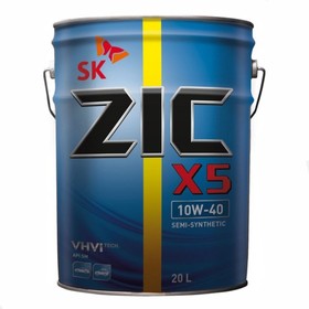 Масло моторное ZIC X5 10W-40, API SP, полусинтетическое, 20 л