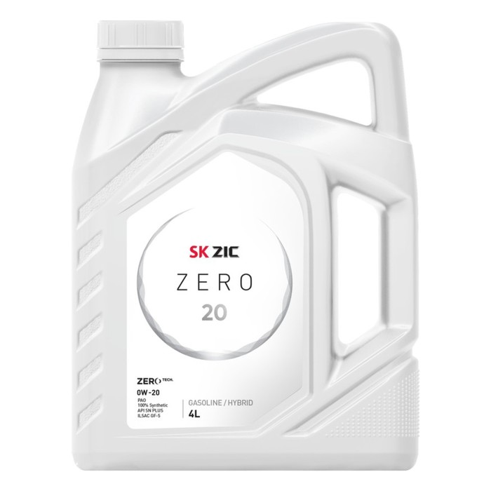 Масло моторное ZIC ZERO 0W-20, API SP ILSAC, синтетическое, 4 л - Фото 1