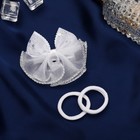 Набор для волос «Школьница», зажим 7 см, 2 резинки 3.5 см, пайетки бант, белый - Фото 2