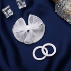 Набор для волос «Школьница», зажим 7 см, 2 резинки 3.5 см, полоски бант, белый - Фото 2