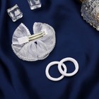 Набор для волос «Школьница», зажим 7 см, 2 резинки 3.5 см, полоски бант, белый - Фото 3