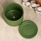 Горшок для цветов «Мина», 700 мл, 11×11×10 см, керамический, с поддоном, зелёный - Фото 3