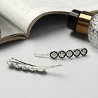 Невидимка для волос "Джаннет" (набор 2 шт) круг, 6,5 см, серебро - фото 23506433