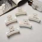 Крабик для волос «Жемчужный», прямой, 7 см, белый 10073119