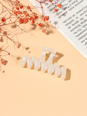 Крабик для волос «Жемчужный», зиг-заг, 7 см, белый (комплект 12 шт)