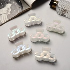 Краб для волос "Жемчужный" косичка, 7 см, белый (12 шт) - фото 809230355