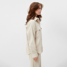 Блузка женская  MINAKU: Velvet collection цвет молочный, р-р 42 - Фото 5
