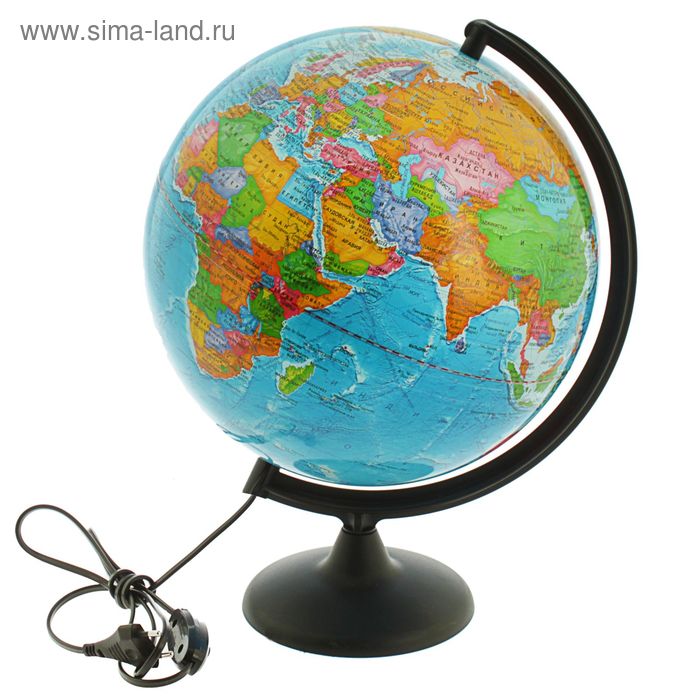 Глобус политический диаметр 300 мм, с подсветкой - Фото 1