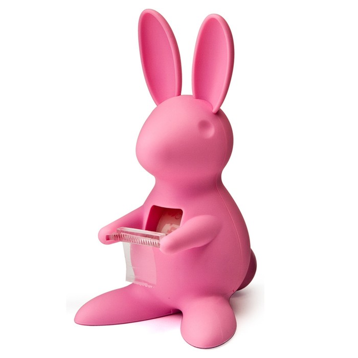 Диспенсер для скотча Qualy Bunny, цвет розовый - Фото 1