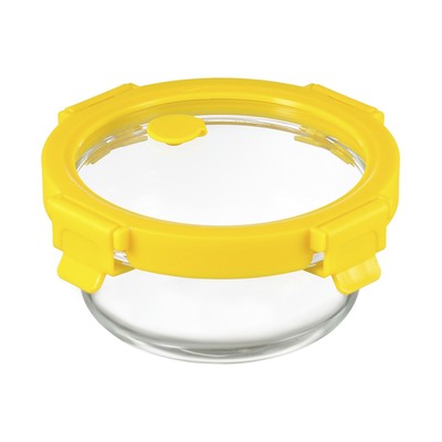 Контейнер для запекания и хранения Smart Solutions, круглый, с крышкой, 400 мл, цвет жёлтый