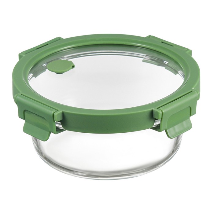 Контейнер для запекания и хранения Smart Solutions, круглый, с крышкой, 650 мл, цвет зелёный - Фото 1