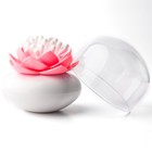 Контейнер для хранения ватных палочек lotus, белый/розовый - Фото 1