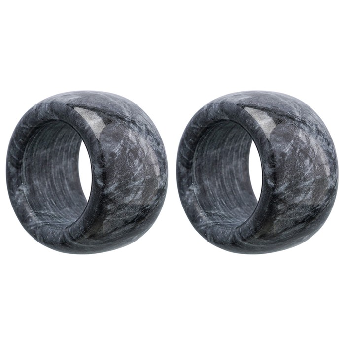 Набор колец для салфеток Liberty Jones Marm, чёрный мрамор, d=5 см, 2 шт - Фото 1