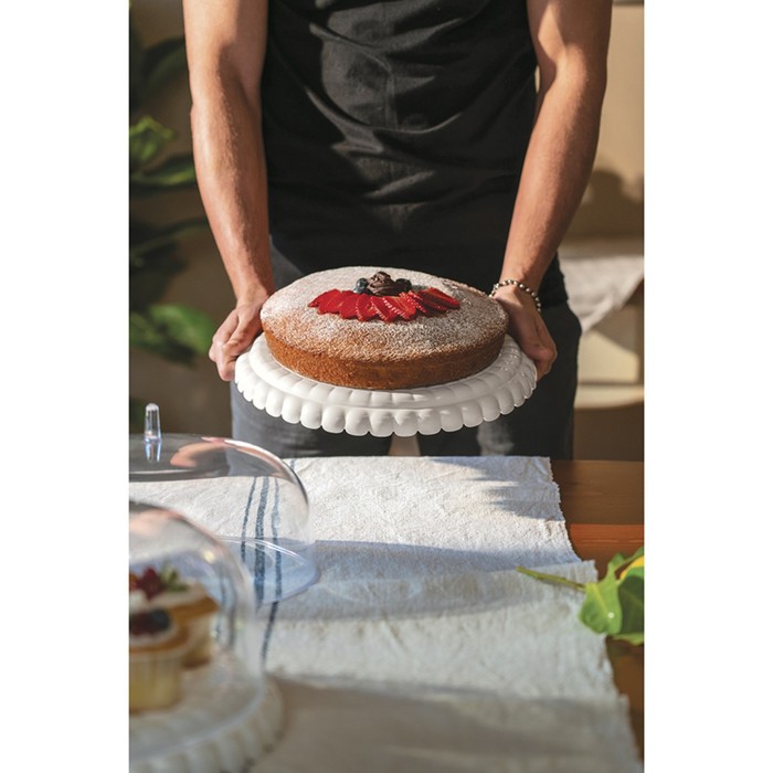Подставка для торта с крышкой Guzzini Tiffany, d=30 см, цвет серо-бежевый - фото 1926958943