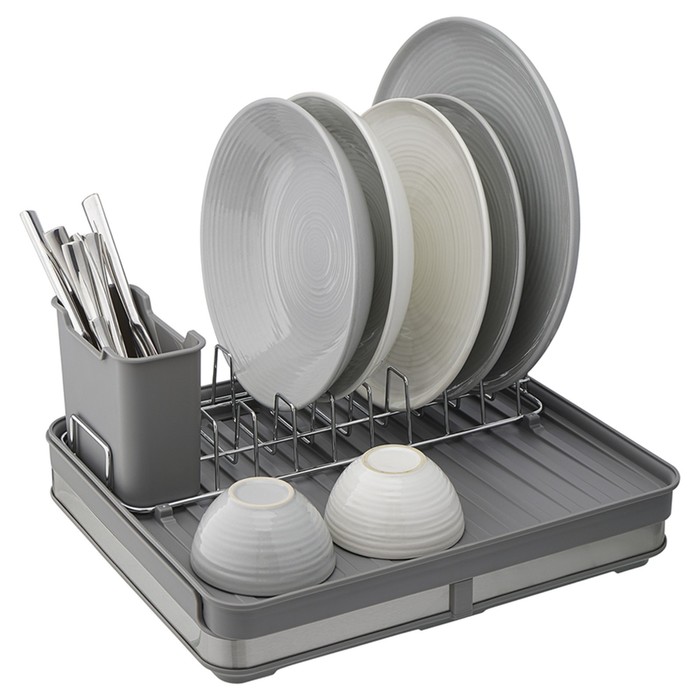 Сушилка для посуды Smart Solutions Atle, раздвижная большая, цвет серый - фото 1907983096