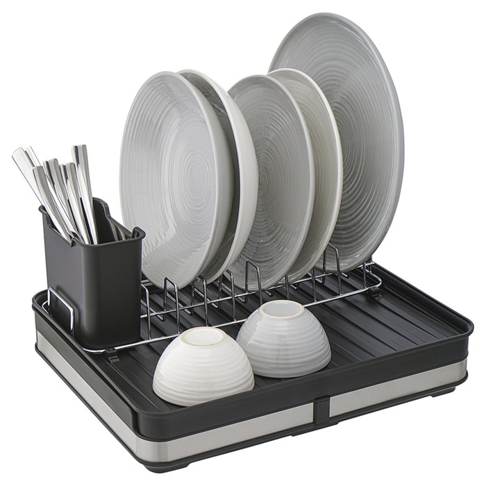Сушилка для посуды Smart Solutions Atle, раздвижная большая, цвет чёрный - фото 1907983103