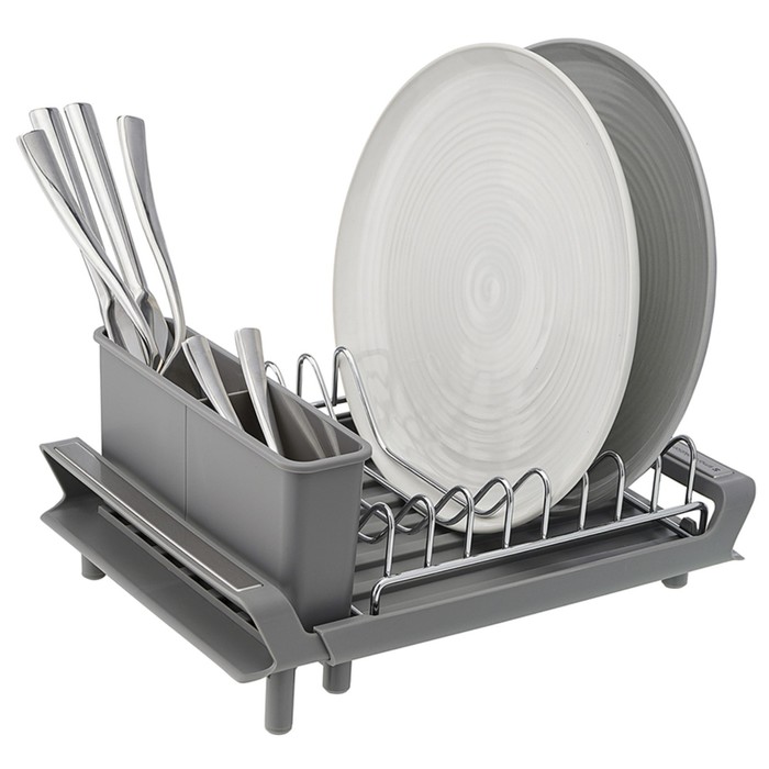 Сушилка для посуды Smart Solutions Atle, раздвижная малая, цвет серый - фото 1907983115