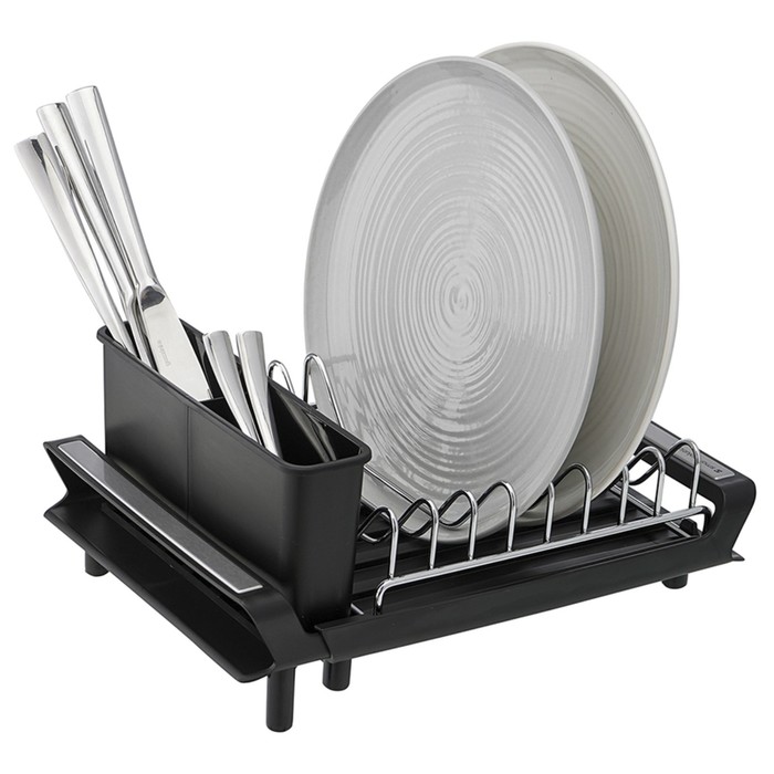 Сушилка для посуды Smart Solutions Atle, раздвижная малая, цвет чёрный - фото 1907983120