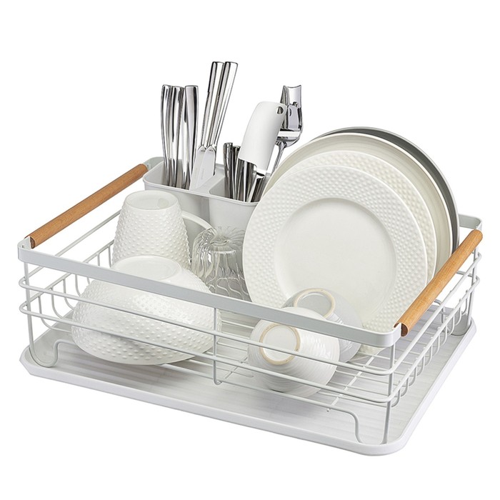 Сушилка для посуды Smart Solutions Granli, 43x30.5x14 см, цвет белый - фото 1907983125