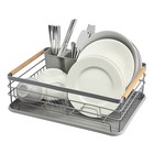 Сушилка для посуды Smart Solutions Granli, 43x30.5x14 см, цвет серый - фото 294100148