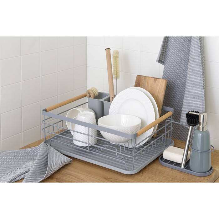 Сушилка для посуды Smart Solutions Granli, 43x30.5x14 см, цвет серый - фото 1907983139
