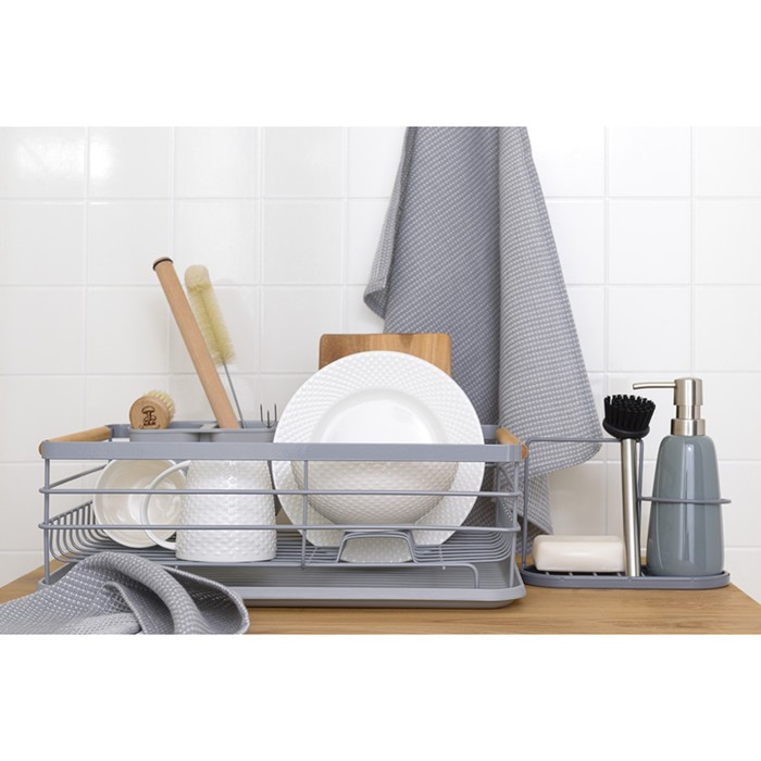 Сушилка для посуды Smart Solutions Granli, 43x30.5x14 см, цвет серый - фото 1907983140
