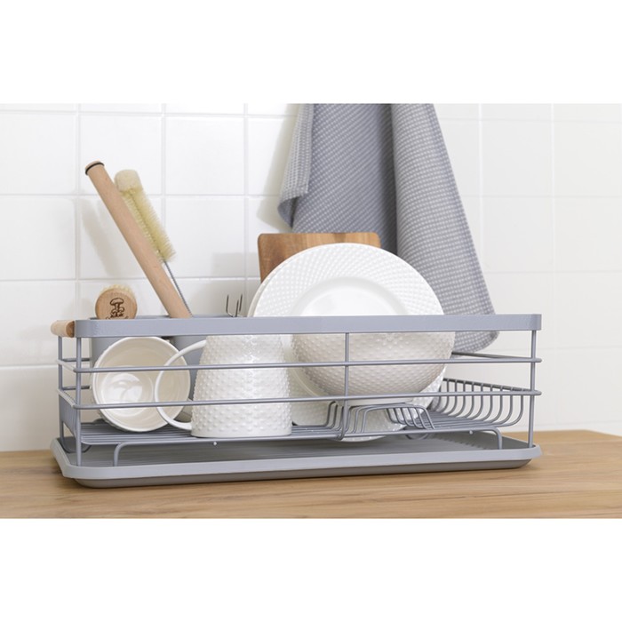 Сушилка для посуды Smart Solutions Granli, 43x30.5x14 см, цвет серый - фото 1907983141