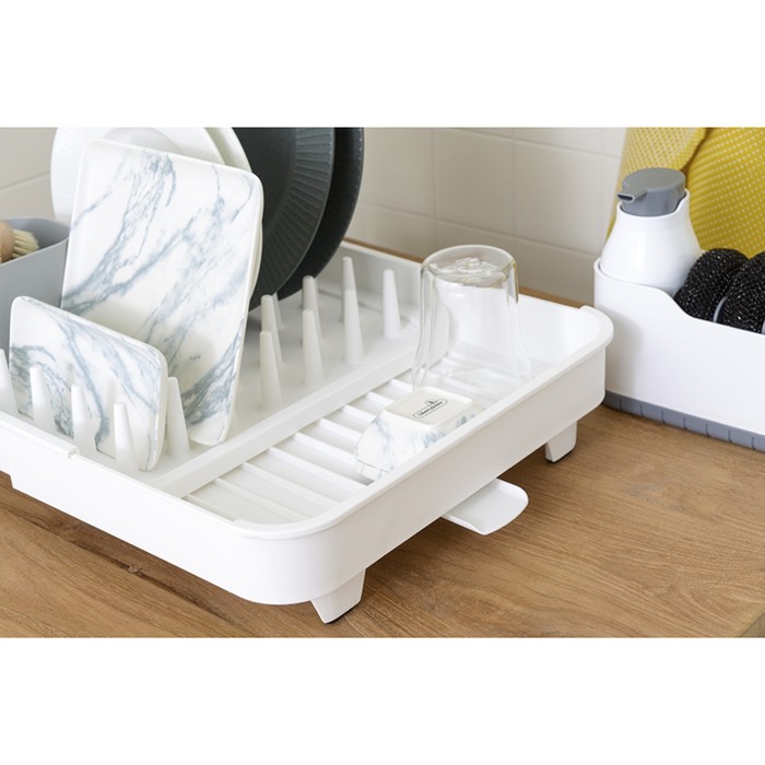 Сушилка для посуды Smart Solutions Jarl, 41.2x11.5x36.5 см, цвет белый - фото 1906536738