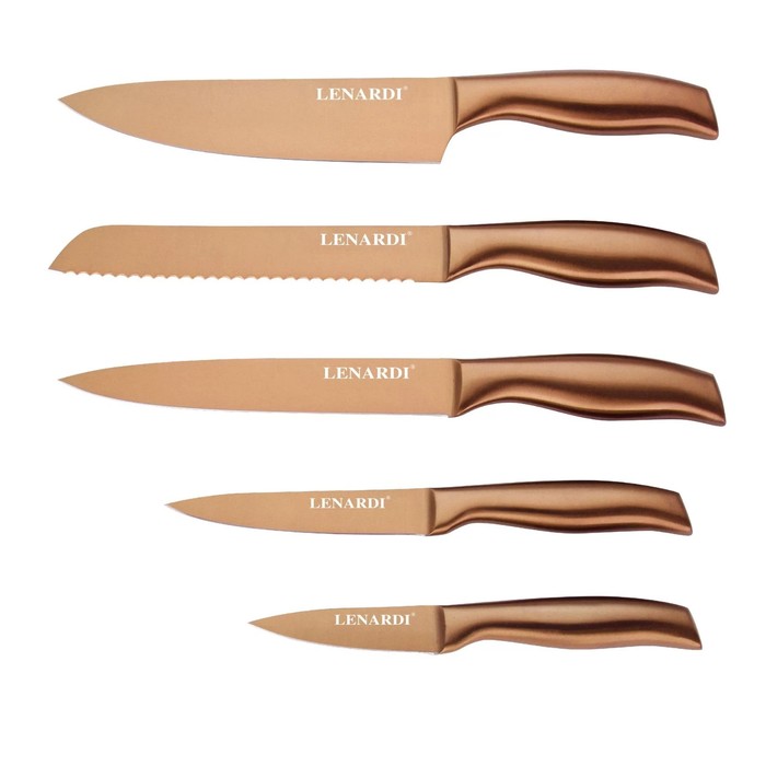 Набор ножей Lenardi, на подставке, 5 предметов - фото 1926959377