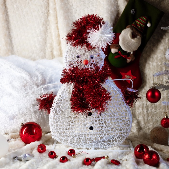 Светодиодная фигура «Снеговик в шапке», 75 × 100 × 35 см, 40 Вт, 220 В - фото 1906537113