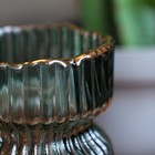 Декоративная ваза из рельефного стекла, 120×120×190 мм, цвет зелёный - Фото 3