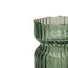 Декоративная ваза из рельефного стекла, 120×120×190 мм, цвет зелёный - Фото 6