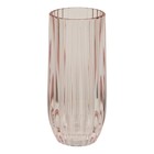 Декоративная ваза из рельефного стекла, 105×105×235 мм, цвет пудровый - Фото 3