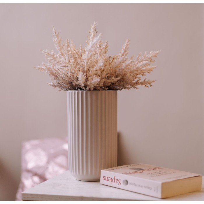 Декоративная ваза «Рельеф», 125×125×220 мм, цвет пудровый - Фото 1