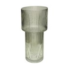 Декоративная ваза из рельефного стекла, 115×115×245 мм, цвет серый - Фото 3